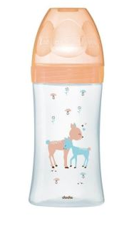 Dodie Bib Sens + Verre 270ml Beige Biche 0-6 M