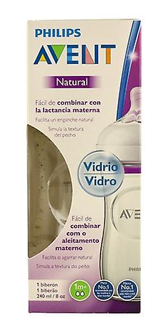 Avent Bib Natural En Verre 240Ml Scf053/17
