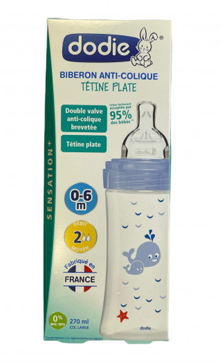 Dodie Bib Sensation+270ml Bleu Mer 0-6M Tet Plate
