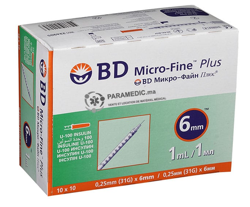 BD Micro Fine Plus Seringue Insulin 1Ml